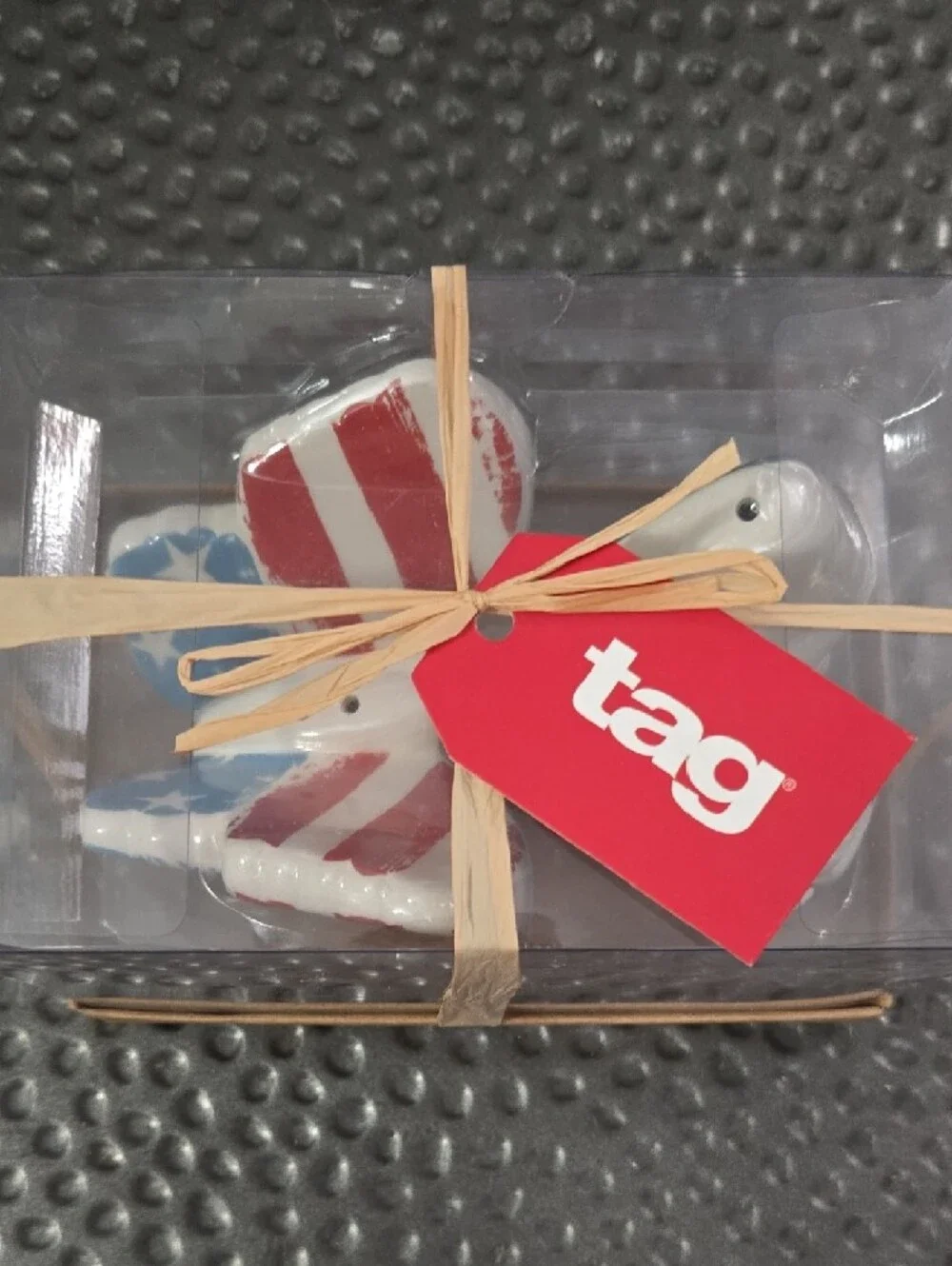 NIB Patriotic Butterfly Ceramic Salt & Pepper Shakers
